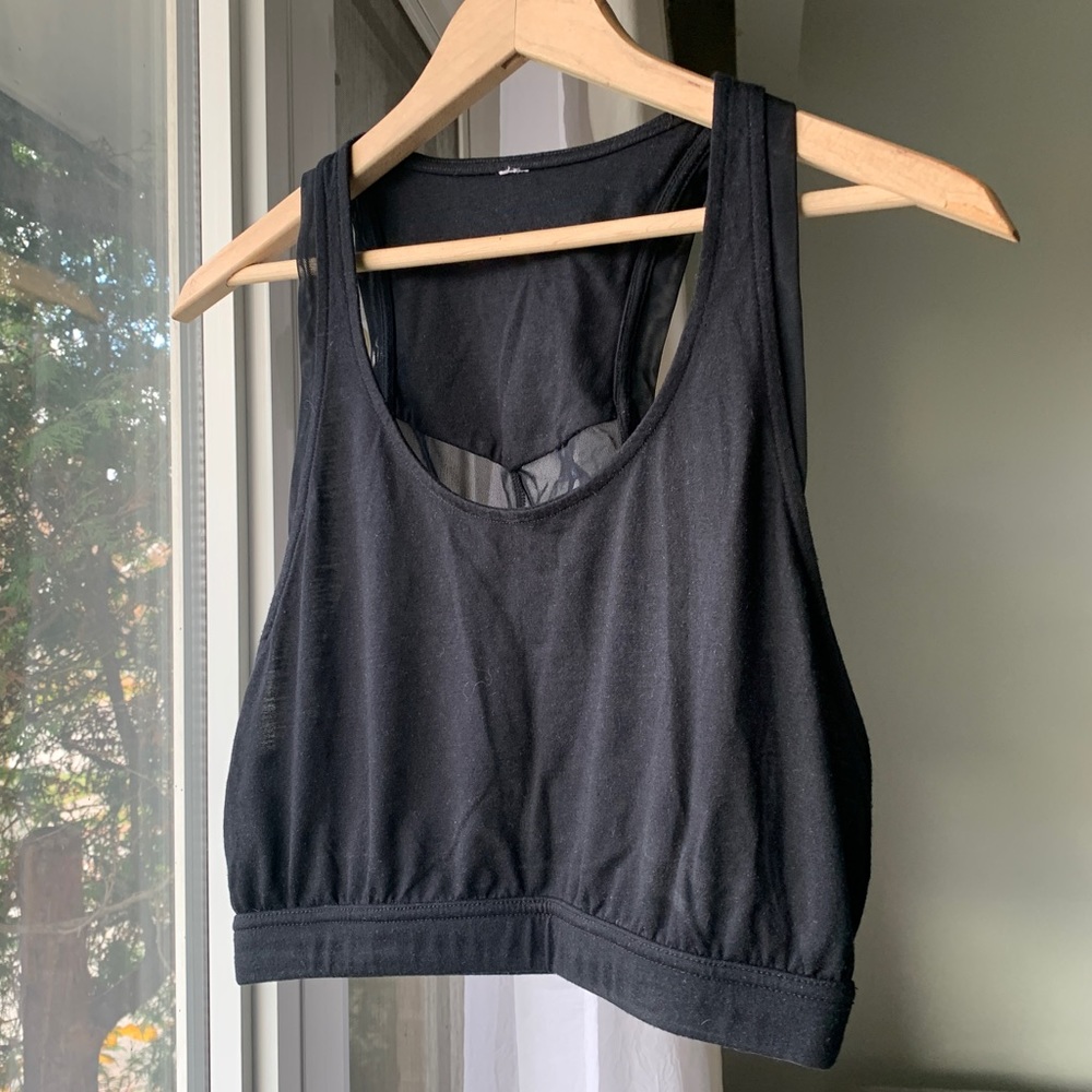 ALO Yoga Crop Top Mesh Back